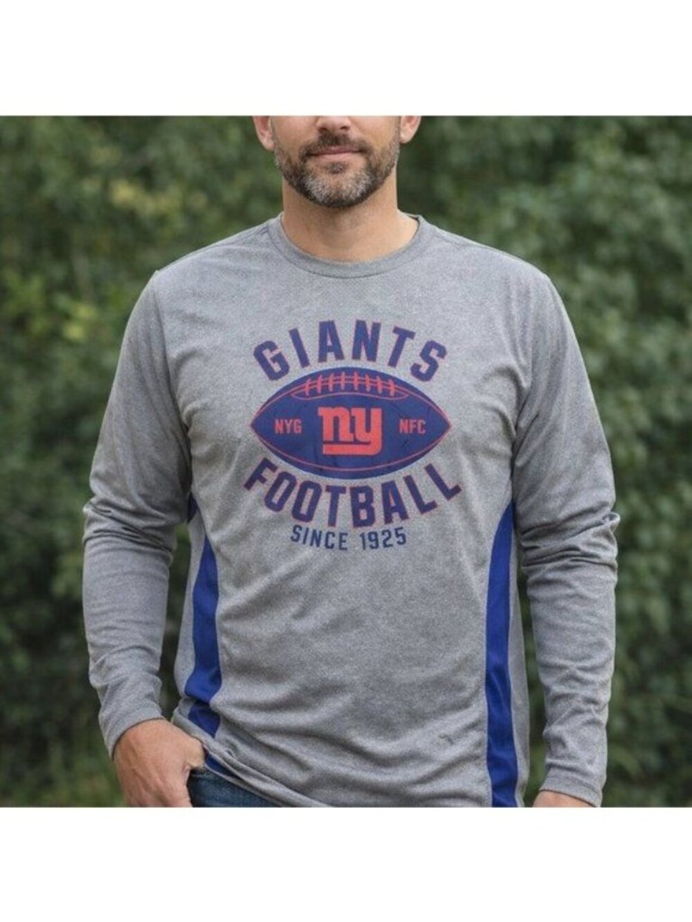New York Giants NFL Football Gray Long Sleeve Shirt Size L Sport Sport Fan